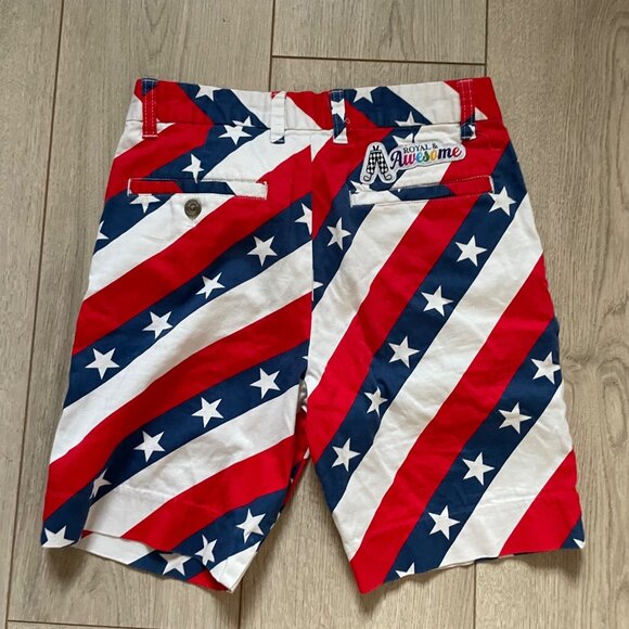 Royal & Awesome Boys American Flag Golf Shorts - Stars & Stripes Design - Picture 7 of 8